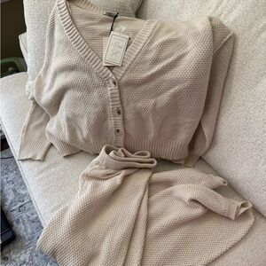 NWT Sincerely Jules cream sweater set XL